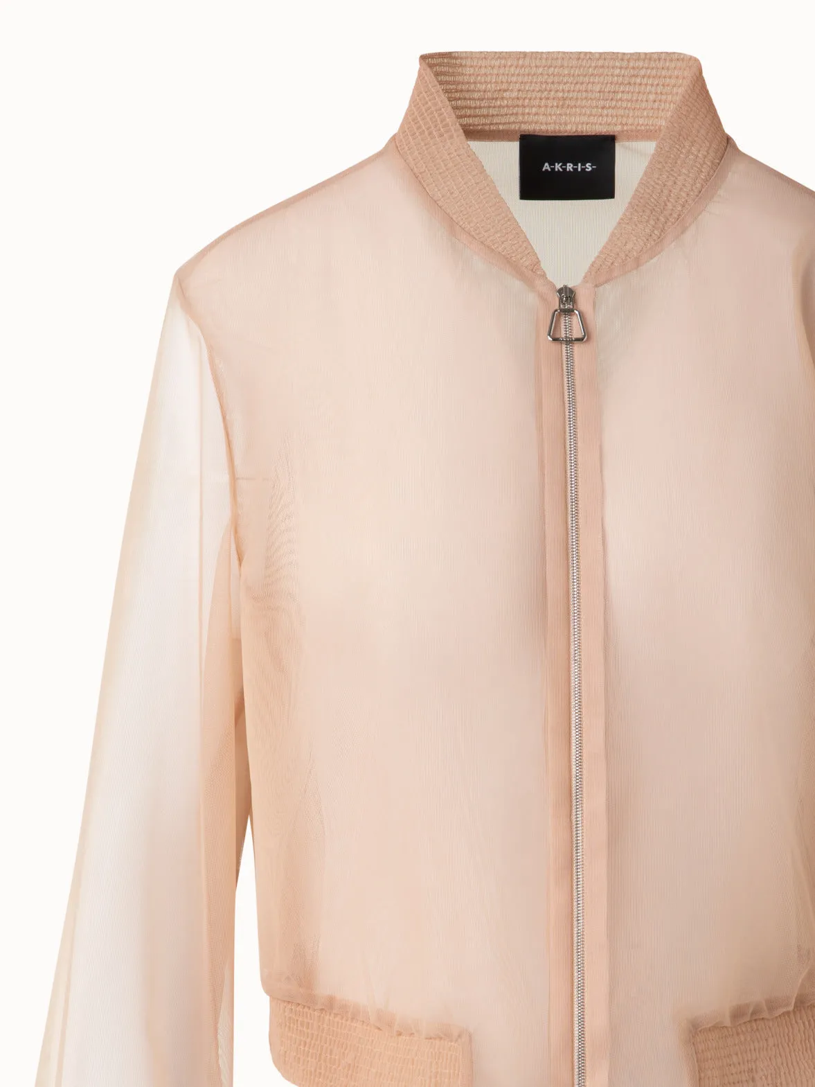 Sheer Tulle Bomber Jacket Akris