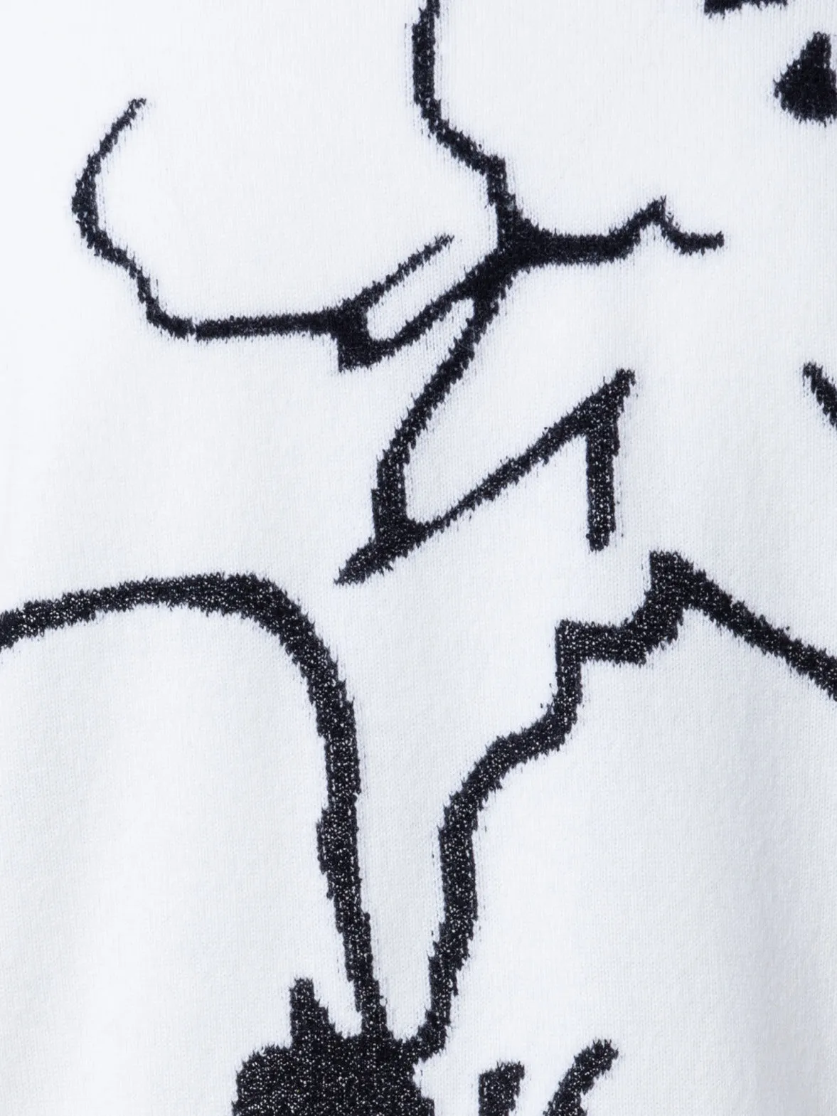 Short Cashmere Sketched Abraham Flower Pullover Akris