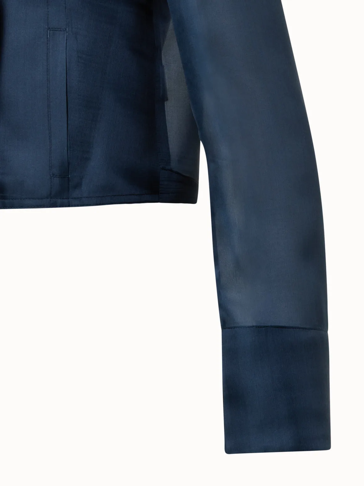Short Double-Breasted Silk Organza Jacket Akris