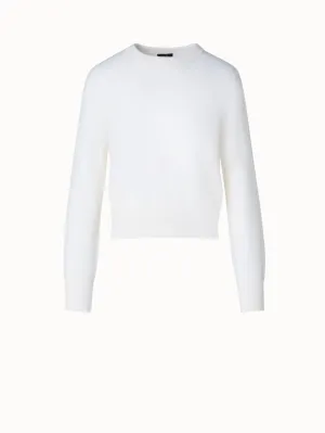 Short O-Neck Sweater in 100% Cashmere Akris
