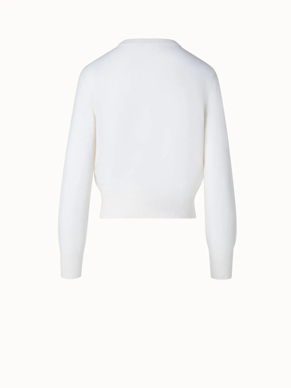 Short O-Neck Sweater in 100% Cashmere Akris