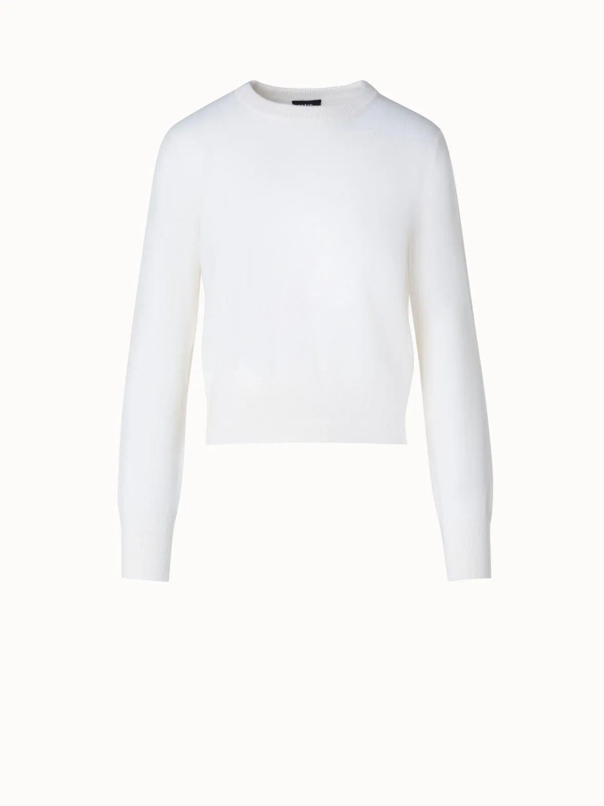 Short O-Neck Sweater in 100% Cashmere Akris