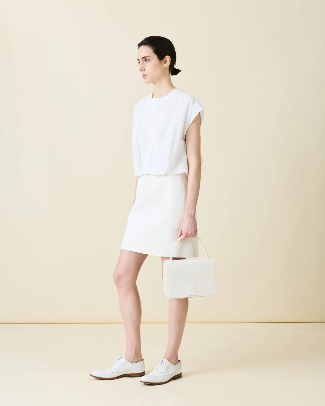 Short Pencil Skirt in Cotton Double-Face Akris