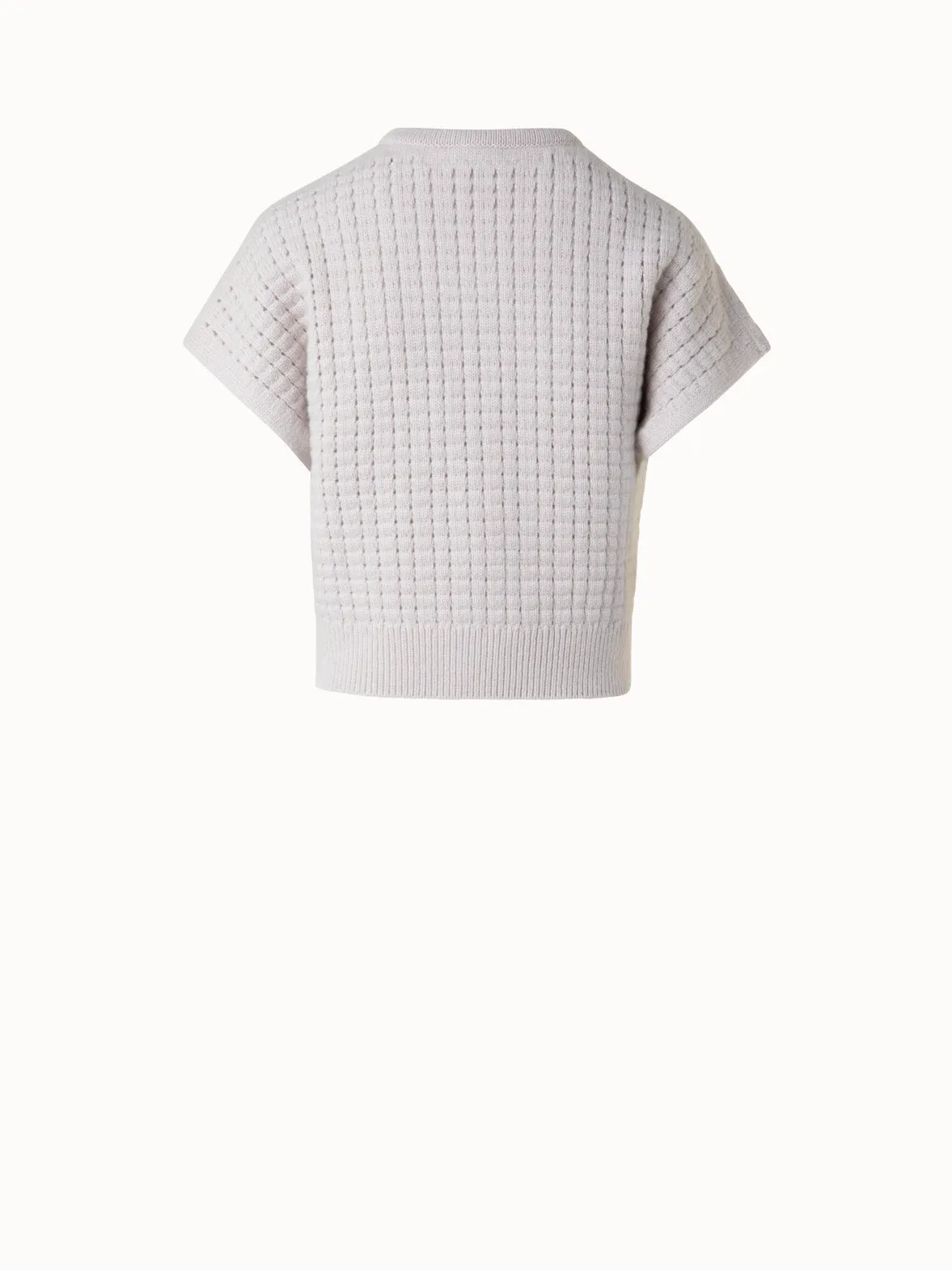 Short Sleeve Cashmere Knit Cardigan Akris