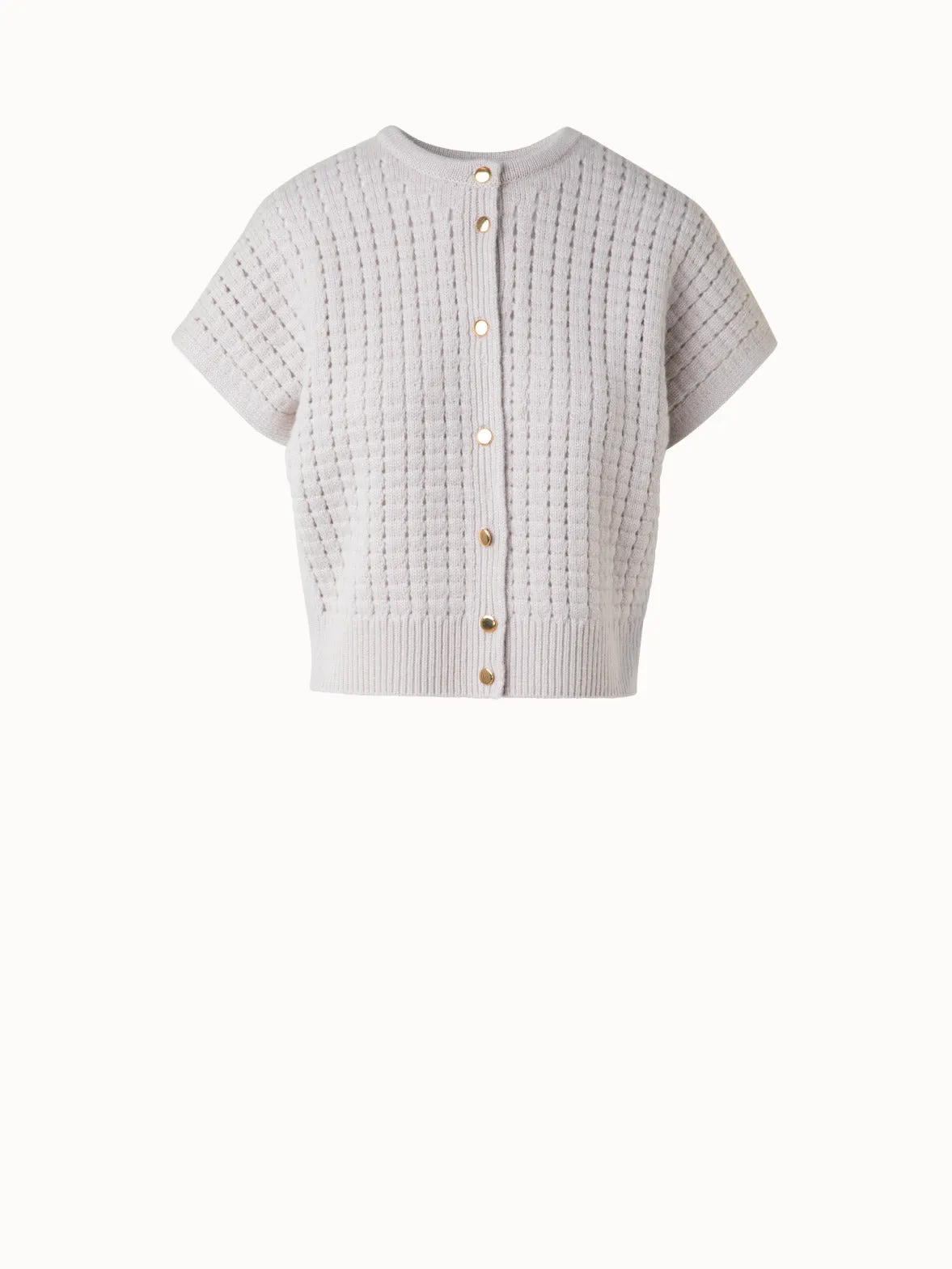 Short Sleeve Cashmere Knit Cardigan Akris