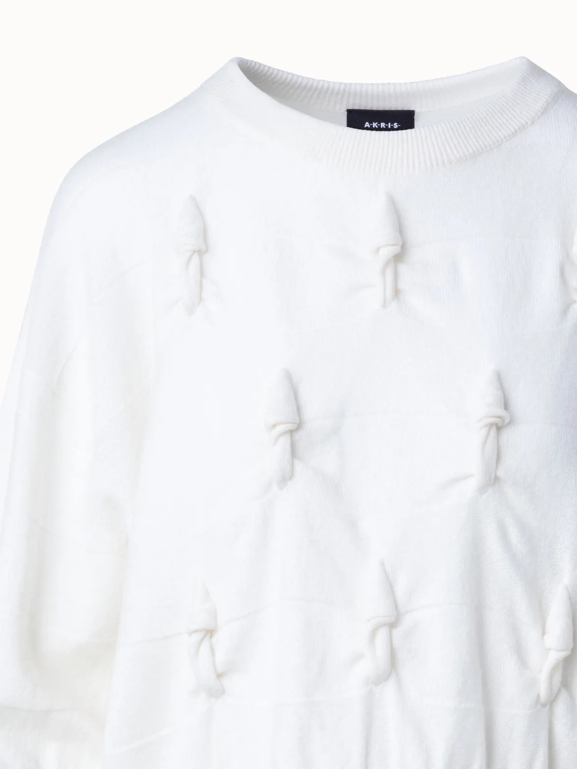 Short Sleeve Cashmere Sweater with Knot Akris