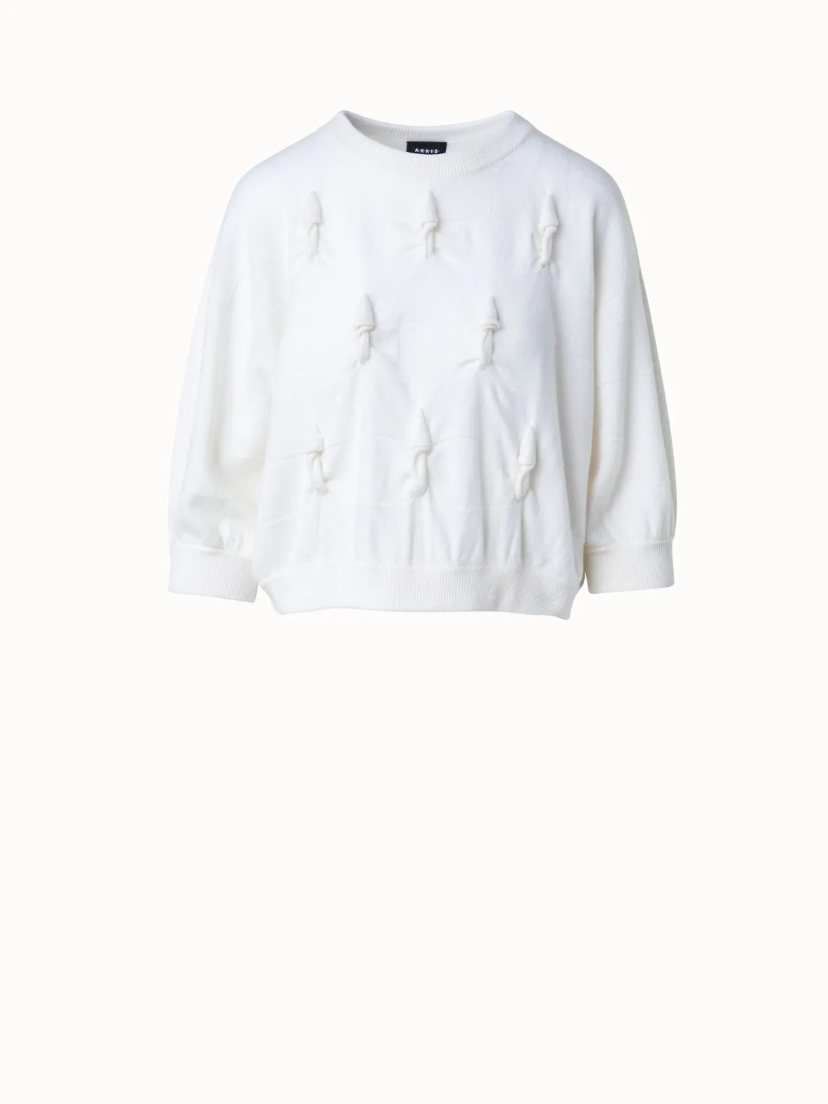 Short Sleeve Cashmere Sweater with Knot Akris
