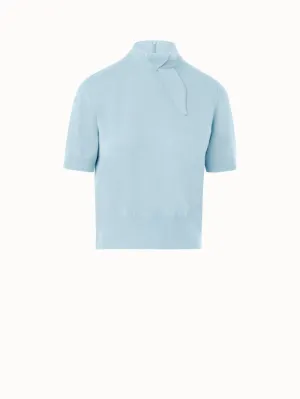 Short Sleeve Cashmere Sweater with Knot Detail Akris