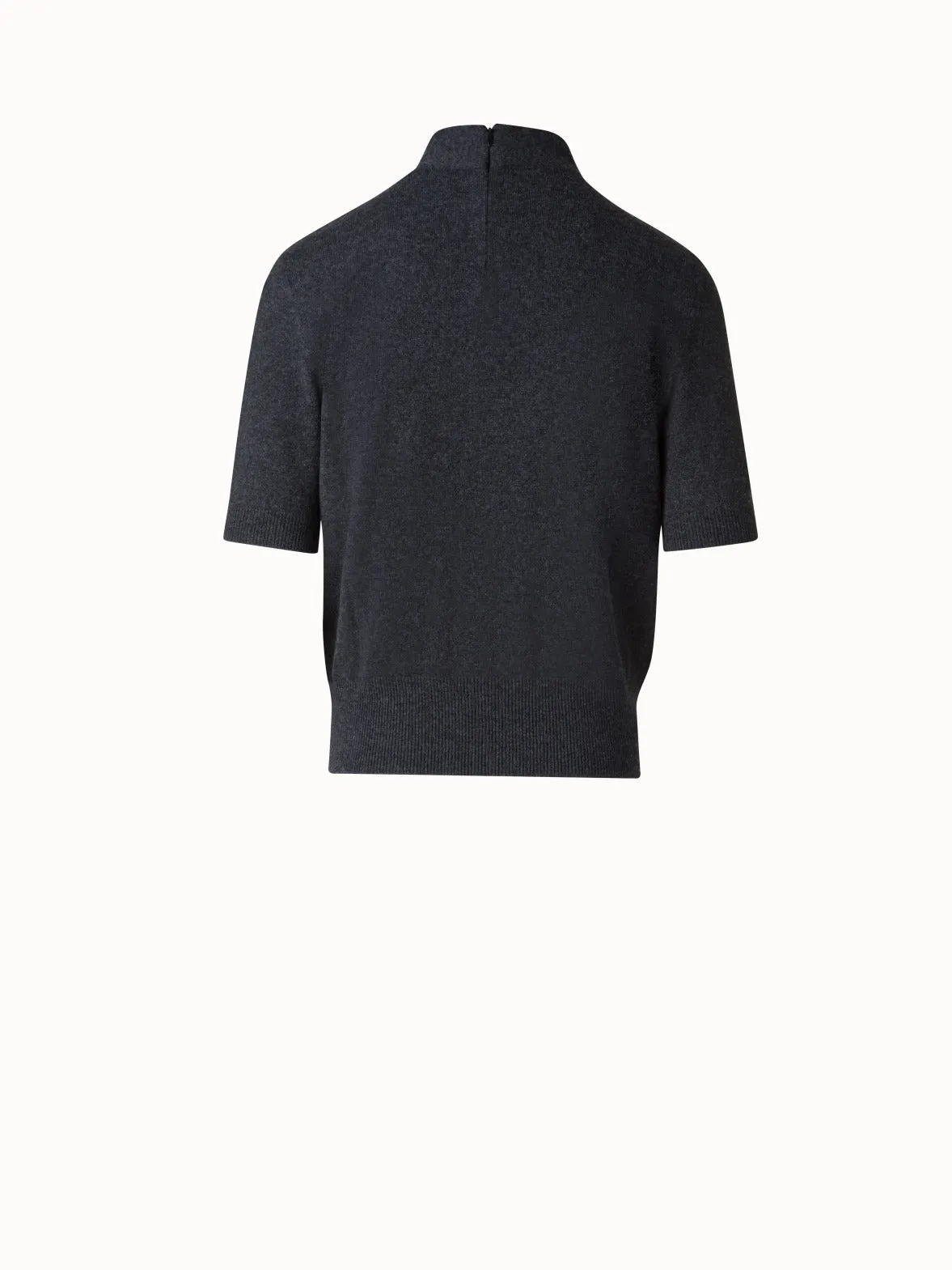 Short Sleeve Cashmere Sweater with Knot Detail Akris