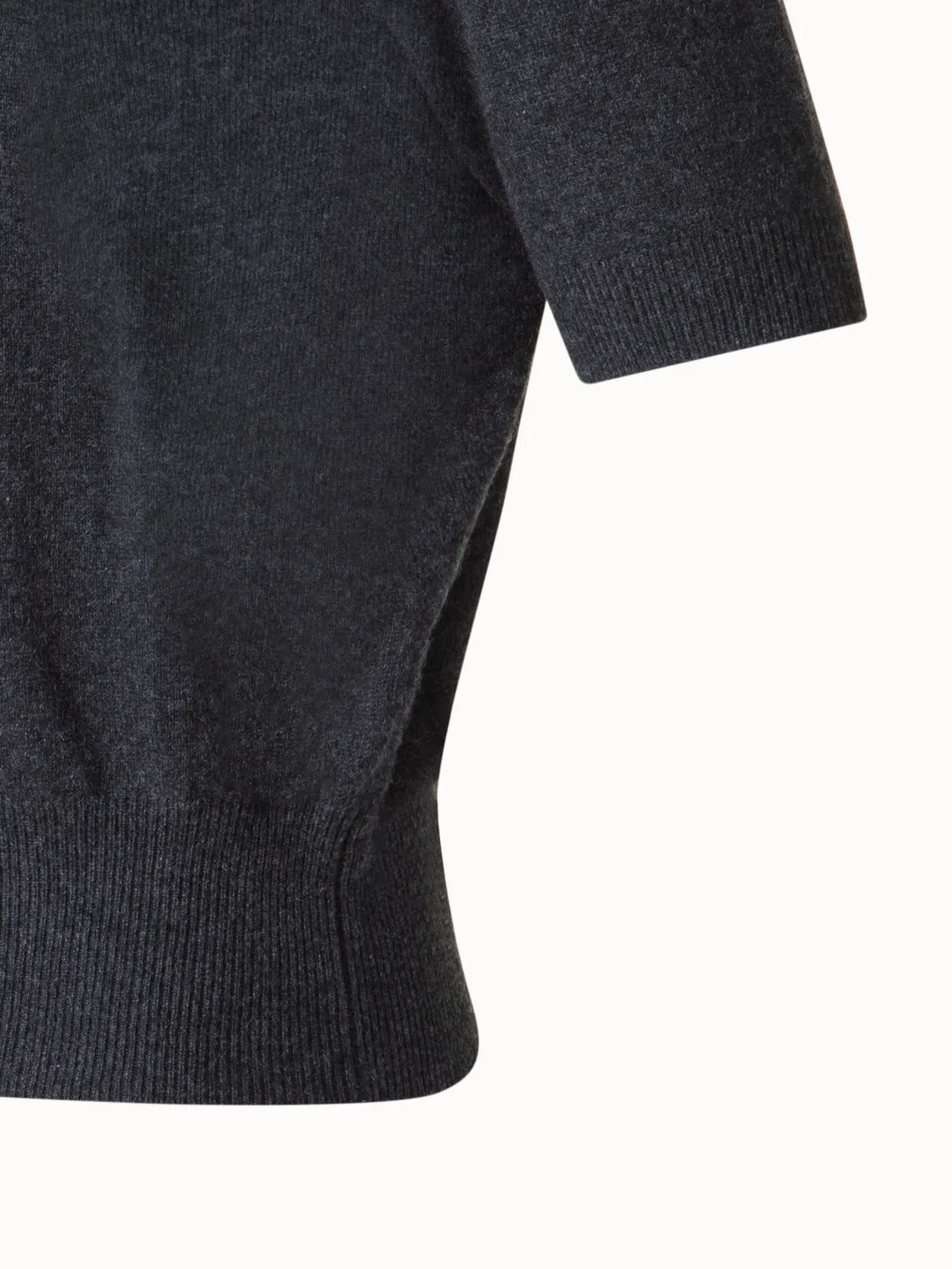 Short Sleeve Cashmere Sweater with Knot Detail Akris