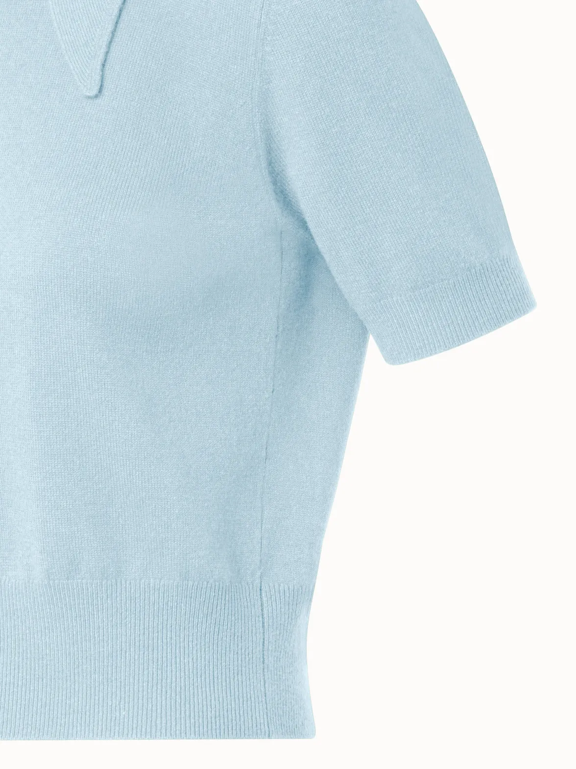 Short Sleeve Cashmere Sweater with Knot Detail Akris