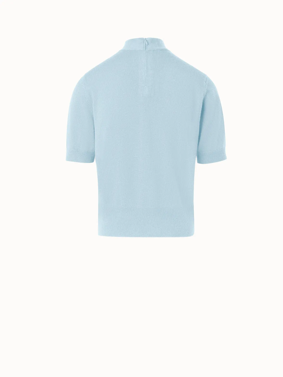 Short Sleeve Cashmere Sweater with Knot Detail Akris