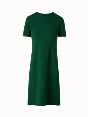 Short Sleeves Sheath Dress in Wool Double-Face 