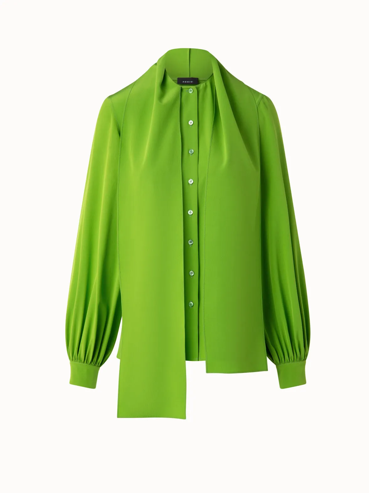 Silk Blouse with Fixed Bow Akris