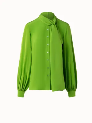 Silk Blouse with Fixed Bow Akris