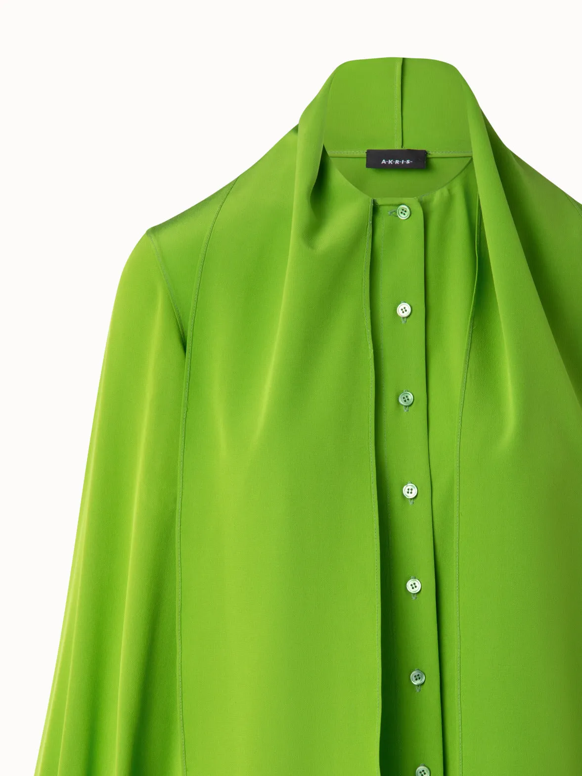 Silk Blouse with Fixed Bow Akris