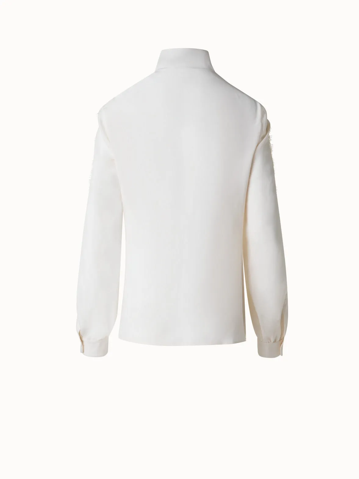Silk Blouse with Wave Lace Akris