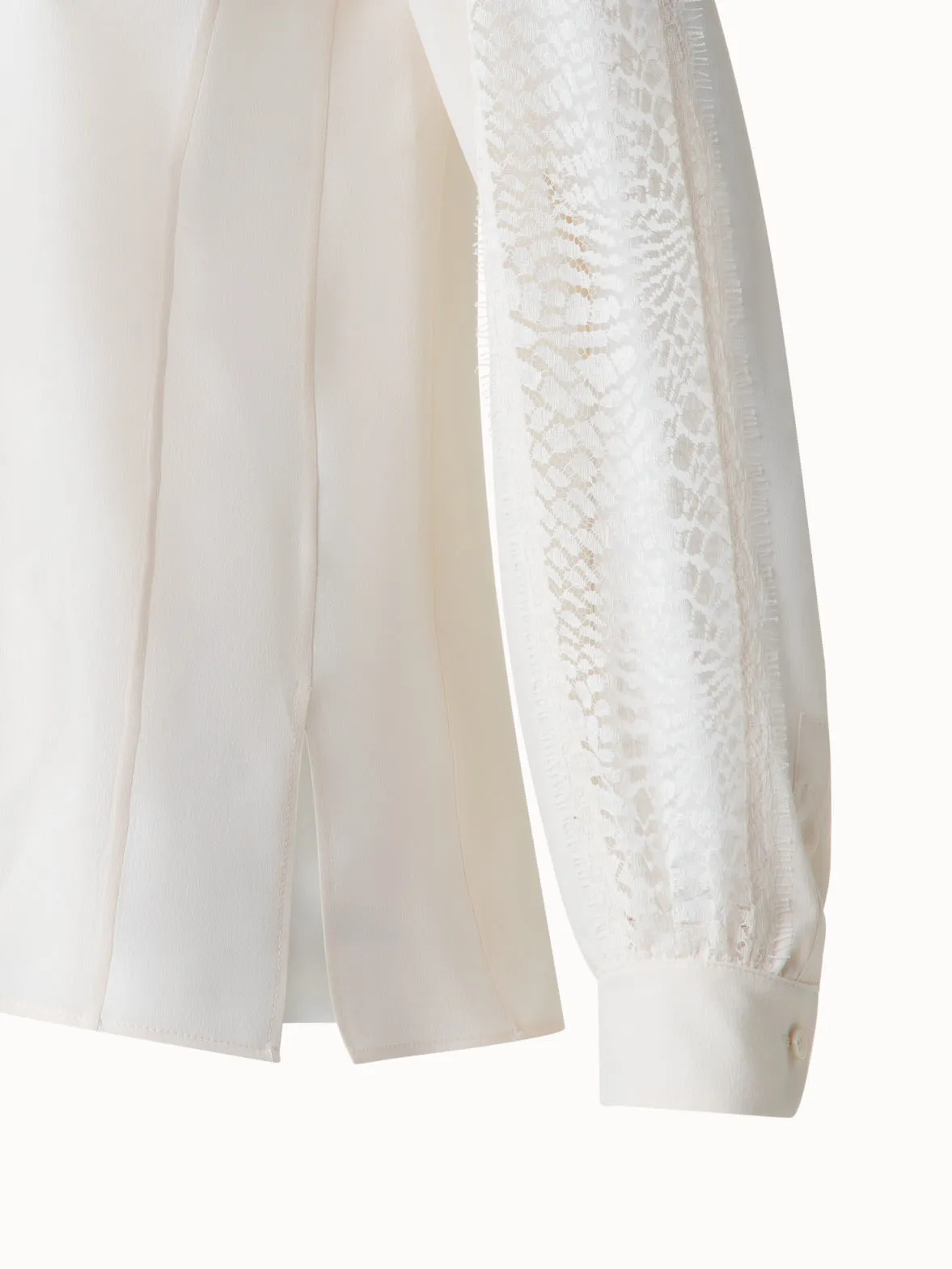 Silk Blouse with Wave Lace Akris
