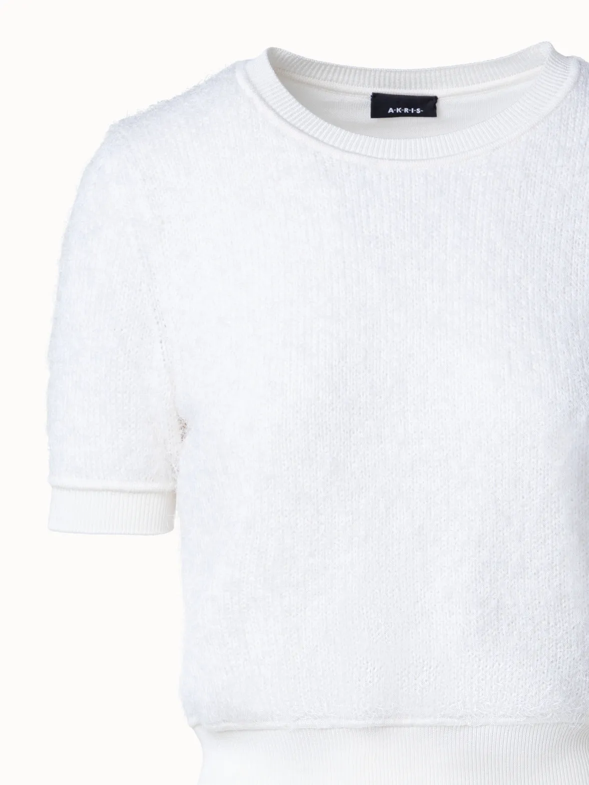 Silk Cashmere Cotton Blend Shortsleeve Sweater Akris