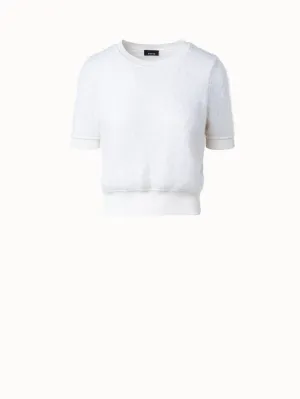 Silk Cashmere Cotton Blend Shortsleeve Sweater Akris