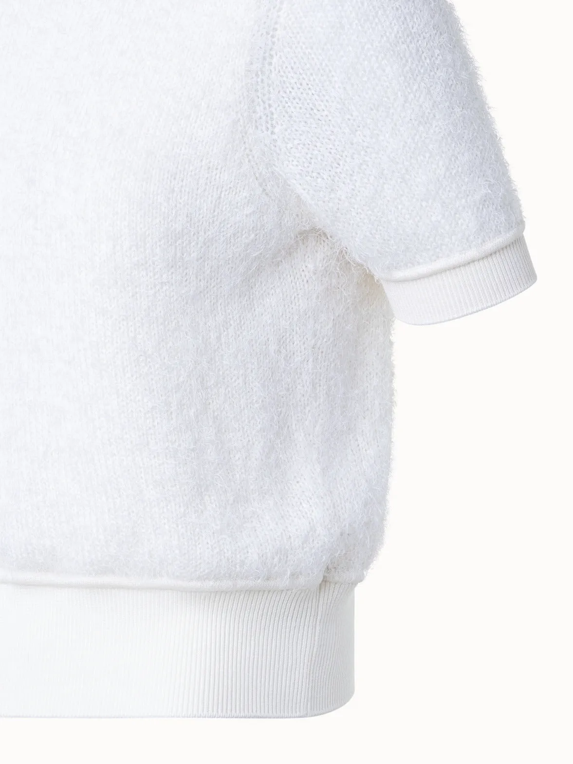 Silk Cashmere Cotton Blend Shortsleeve Sweater Akris