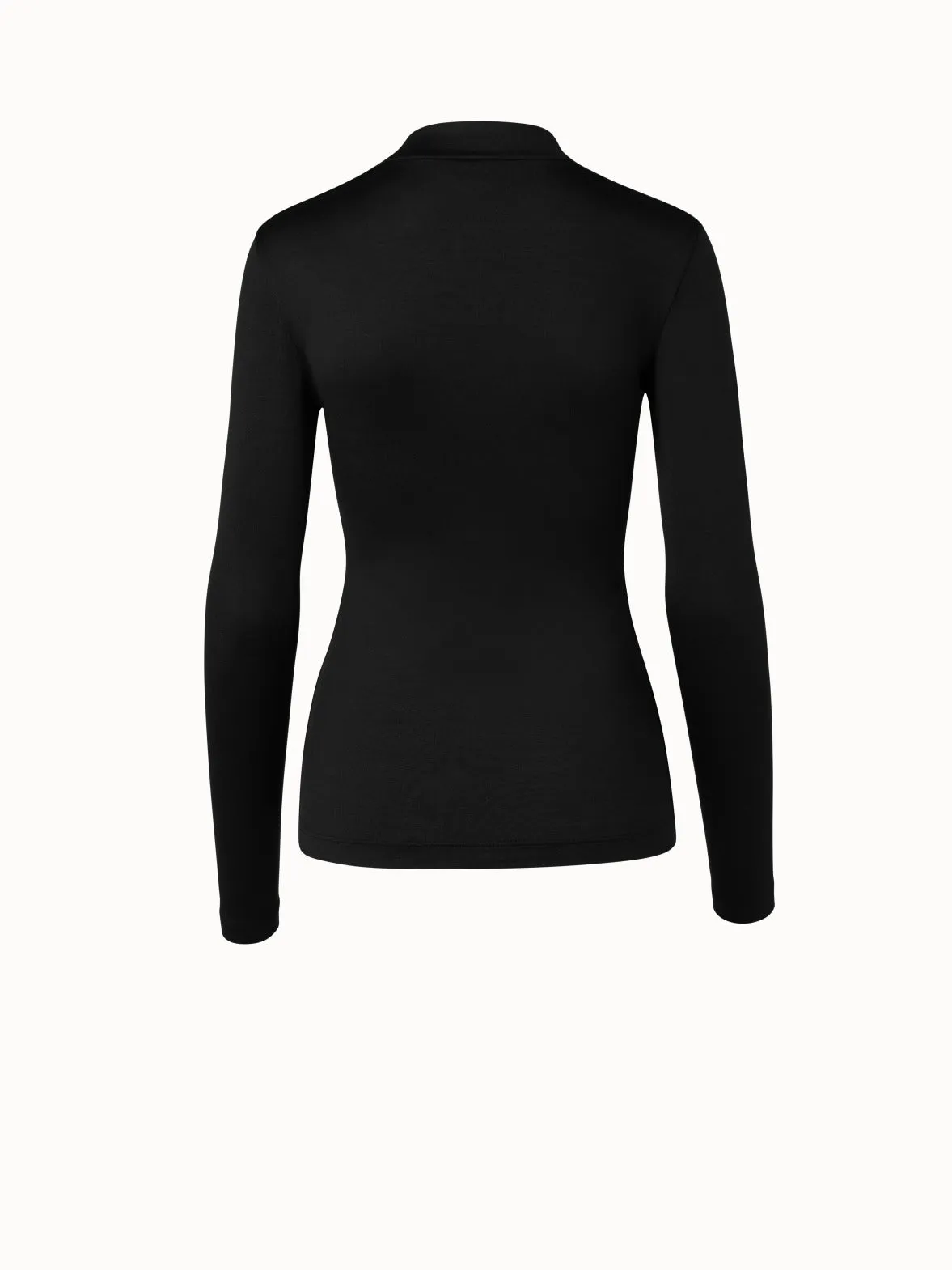 Silk Jersey Stretch Top with V-Neck Akris