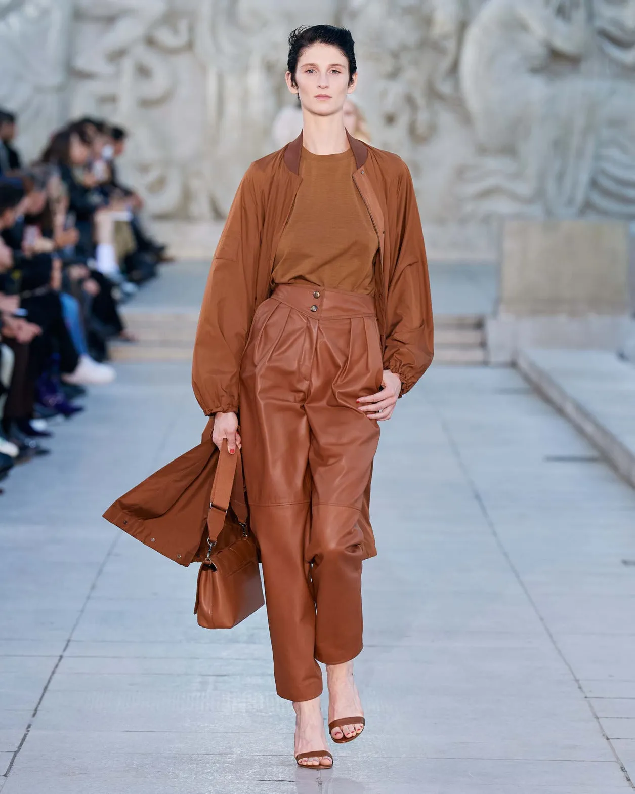 Silk Long Bomber Jacket Akris
