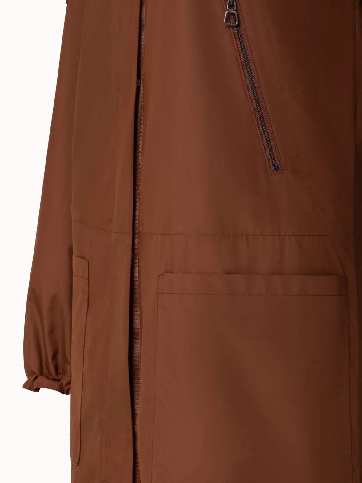 Silk Long Bomber Jacket Akris