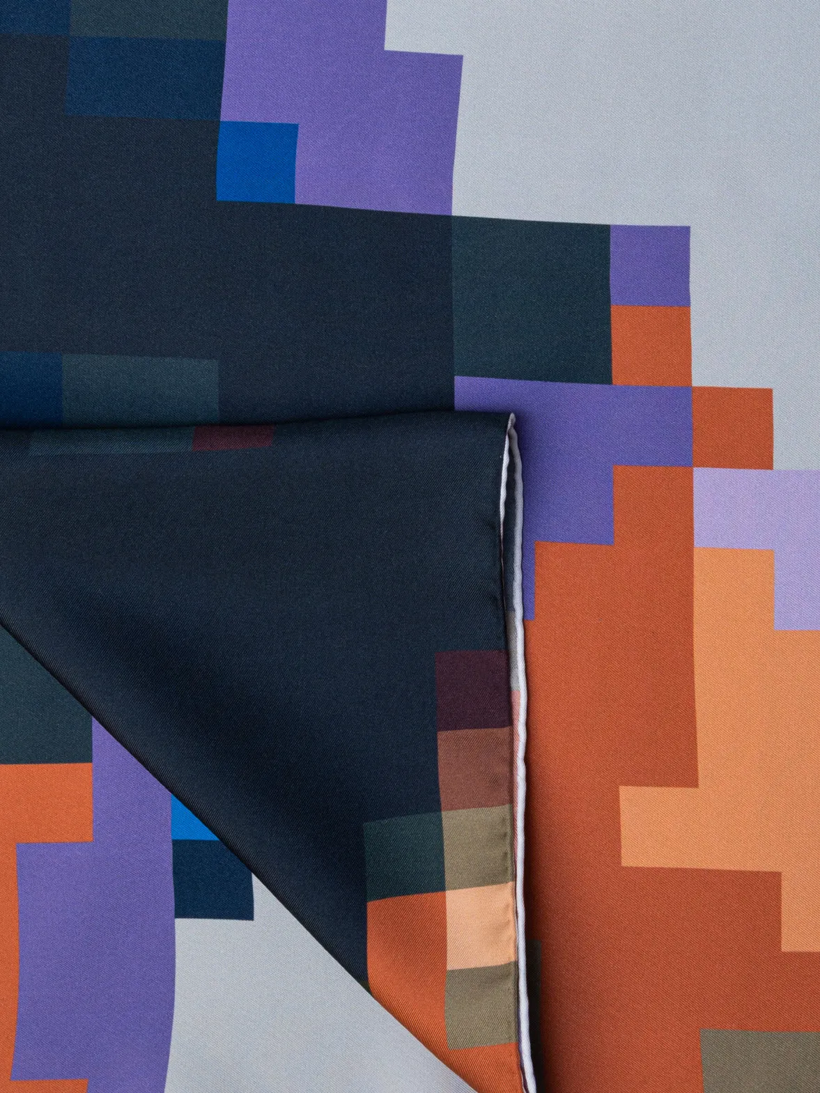 Silk Scarf with Blue Flowers at Home Print Akris