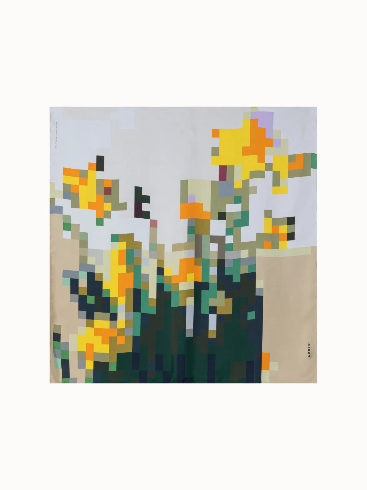 Silk Scarf with Flowers at Home Print Akris
