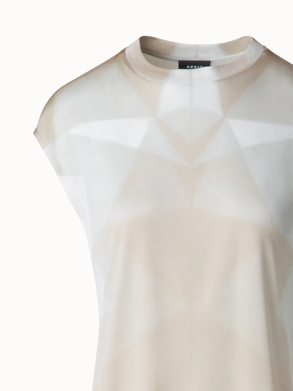 Silk T-Shirt with Chiaroscuro Print Akris