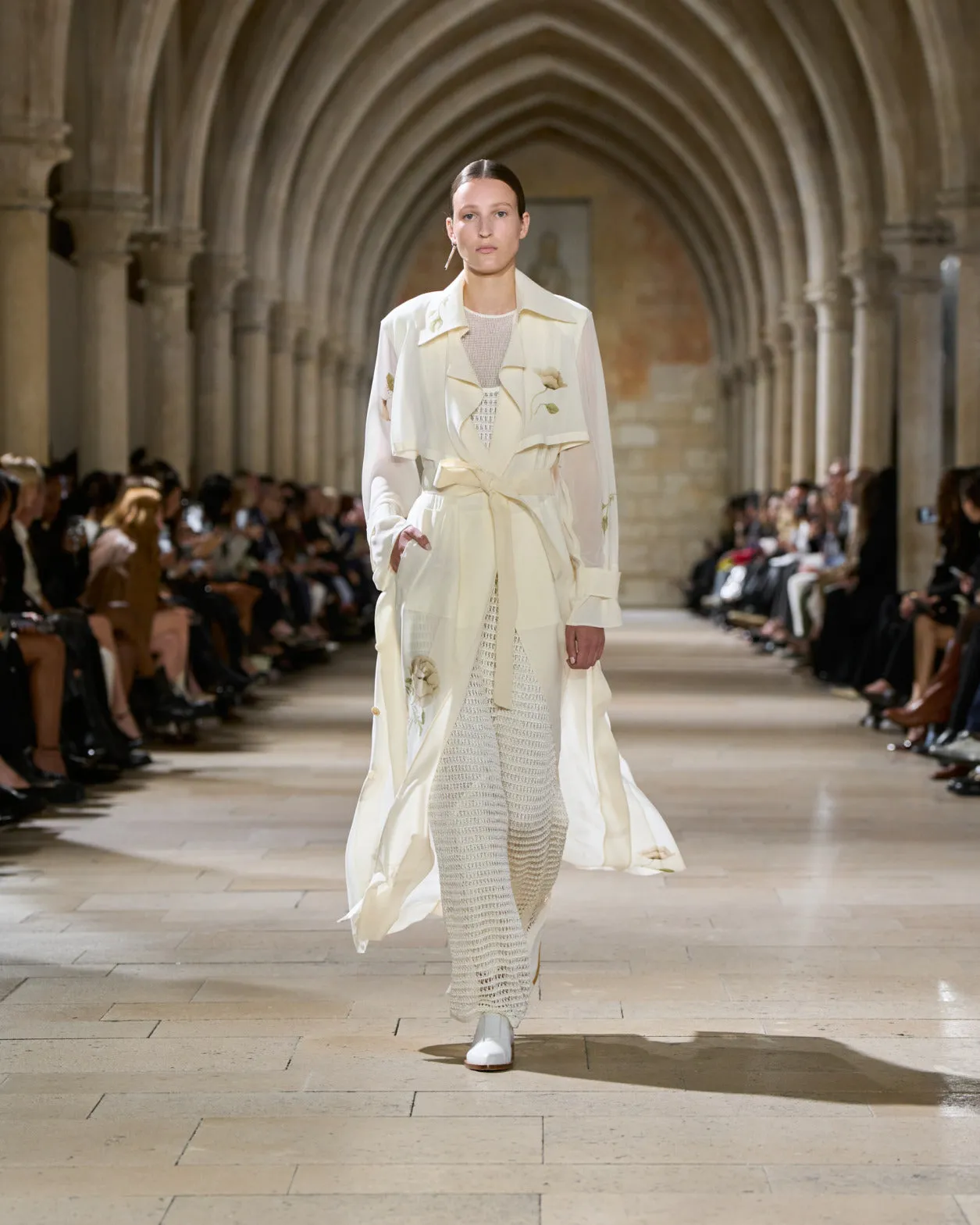 Silk Trench Coat with Anemone Print Akris