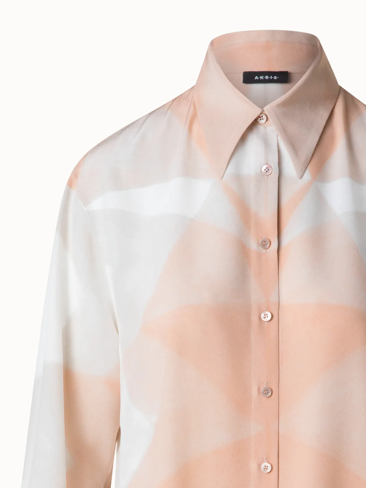 Silk Tunic Blouse with Chiaroscuro Print Akris