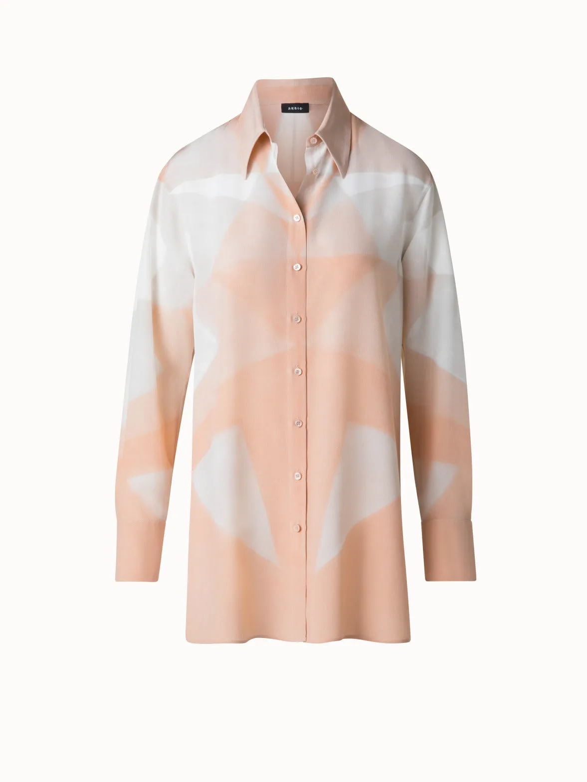 Silk Tunic Blouse with Chiaroscuro Print Akris