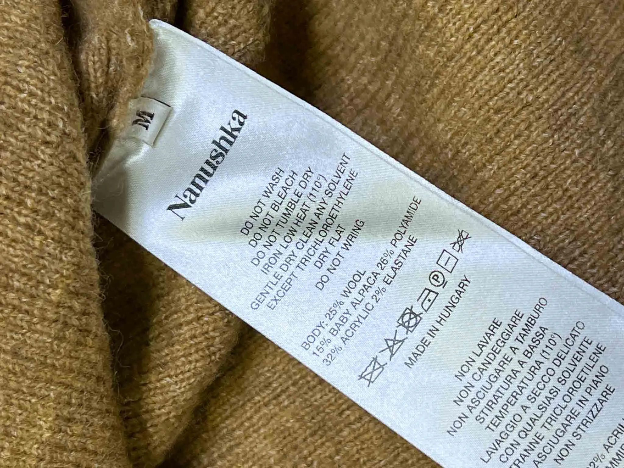 Size M | Nanushka 1/4 Zip Wool Blend Jumper
