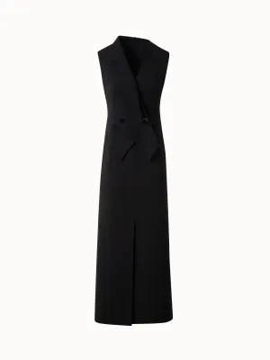 Sleeveless Blazer Dress in Wool Double-Face 