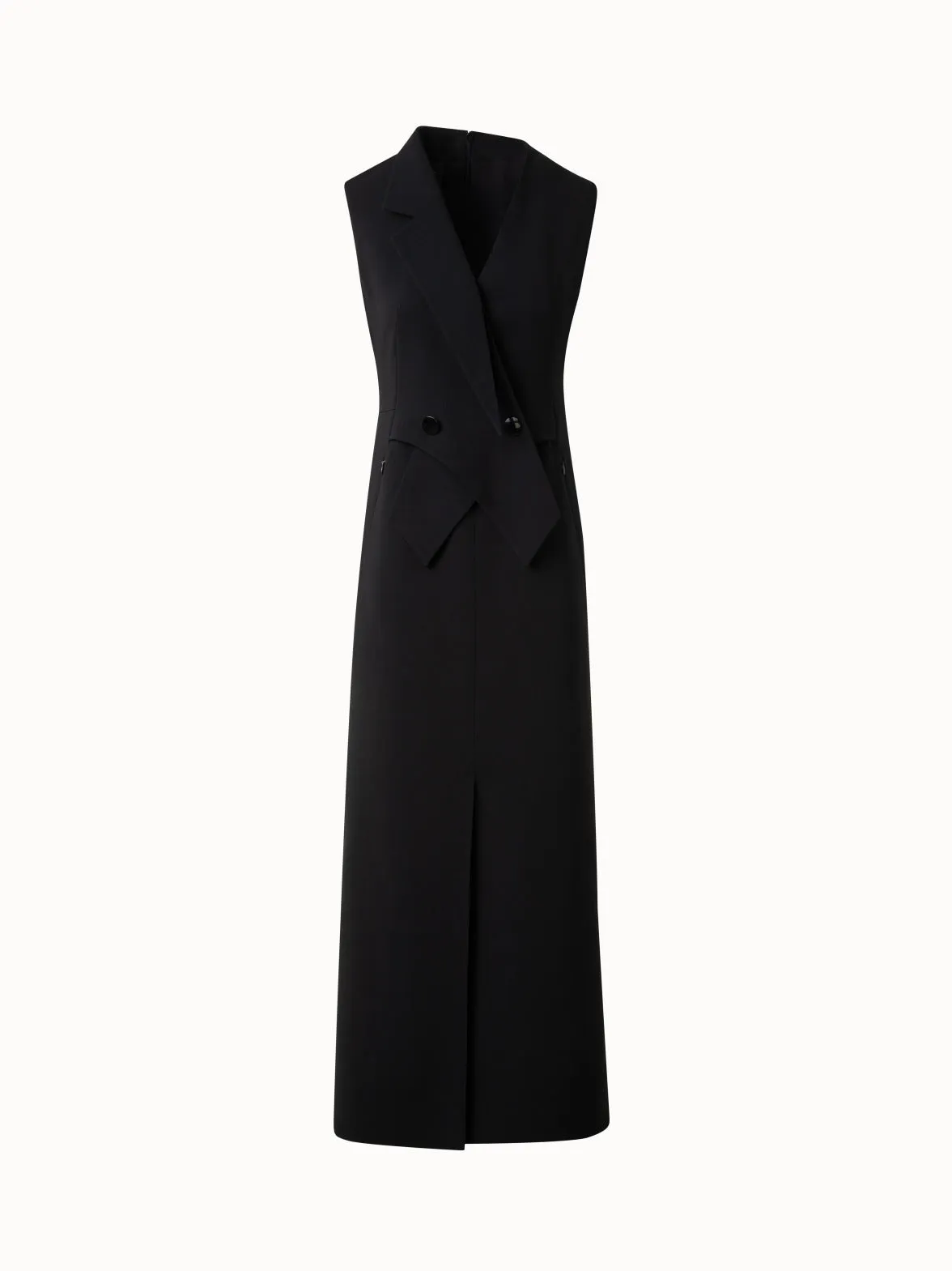 Sleeveless Blazer Dress in Wool Double-Face 