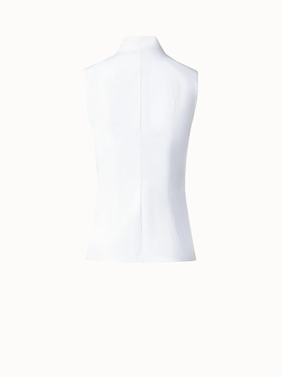 Sleeveless Cotton Stretch Gilet Blouse Akris