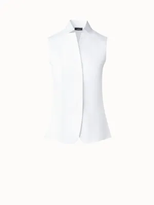 Sleeveless Cotton Stretch Gilet Blouse Akris