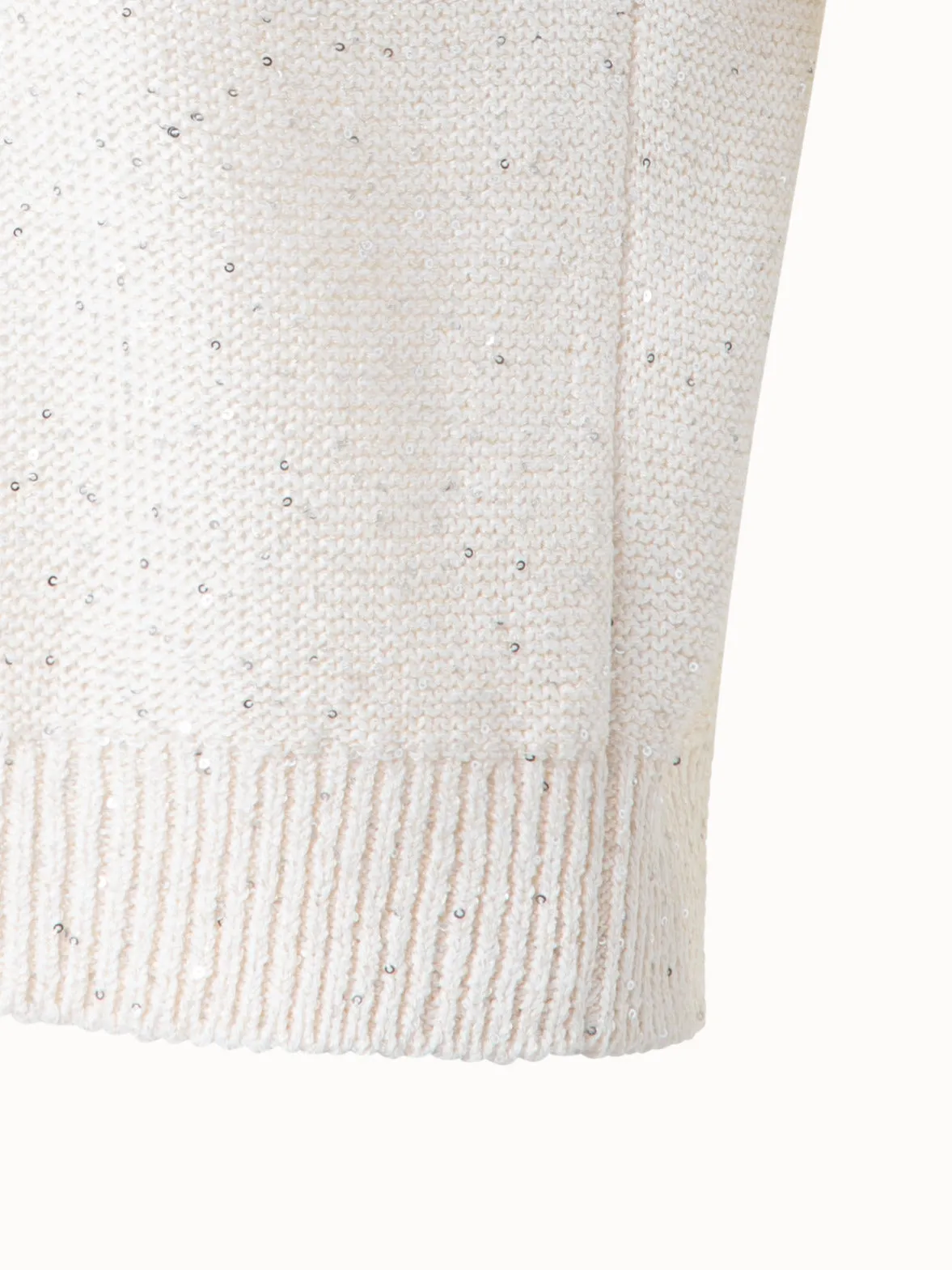 Sleeveless Linen Cotton Knit Top with Sequins Akris