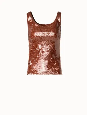 Sleeveless Top with Sequins Allover Akris