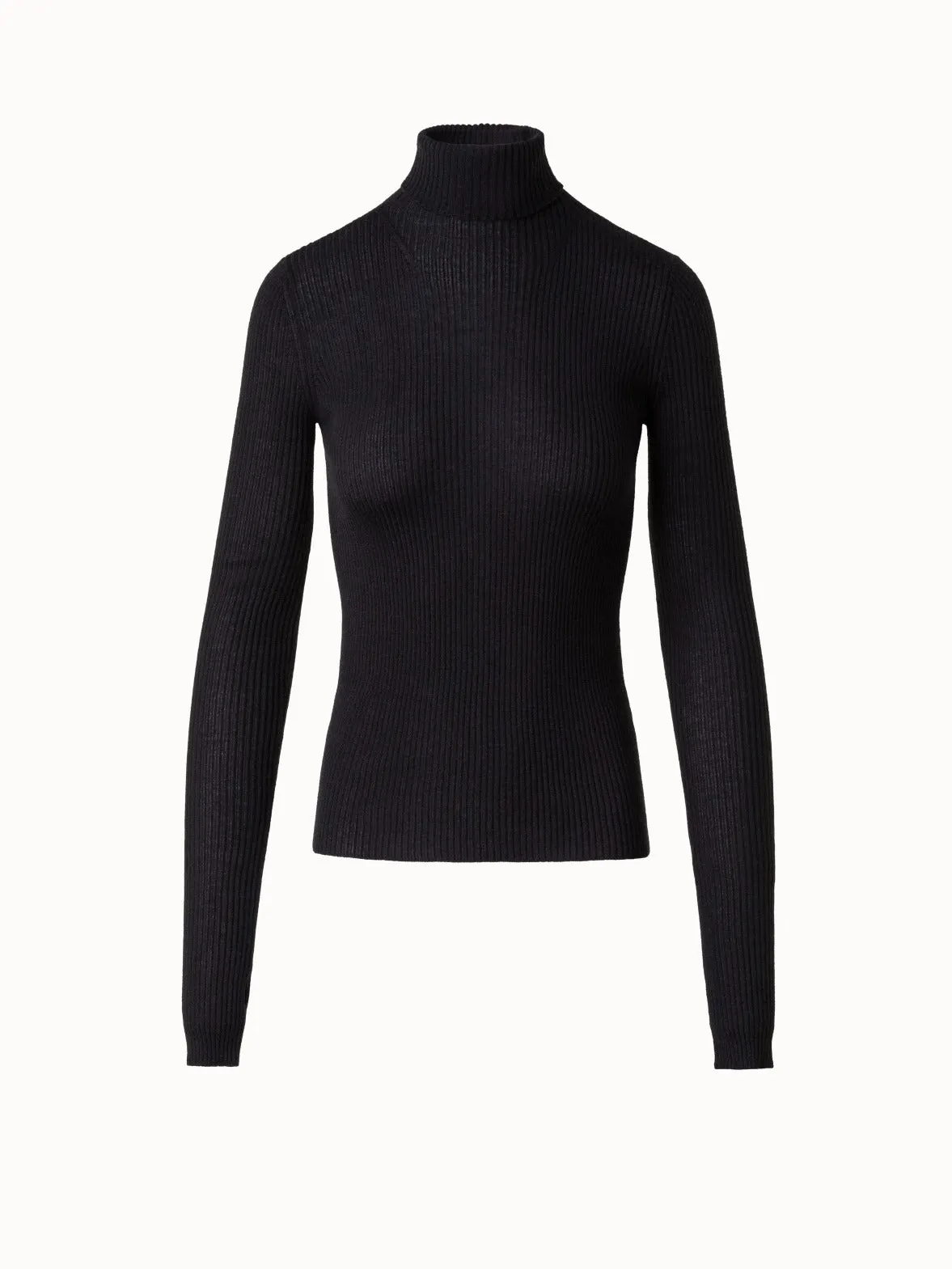 Slit Sleeve Cashmere Silk Turtleneck Sweater Akris