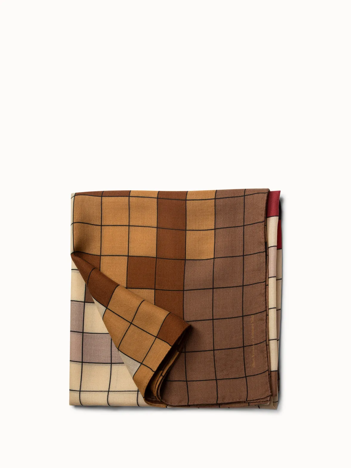 Square Cashmere Silk Scarf with Drei Teile Print Akris
