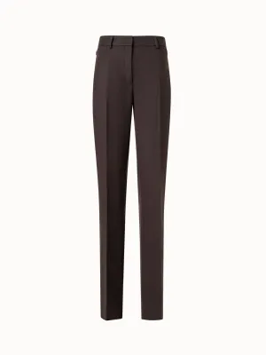 Straight Cashmere Stretch Flannel Pants Akris