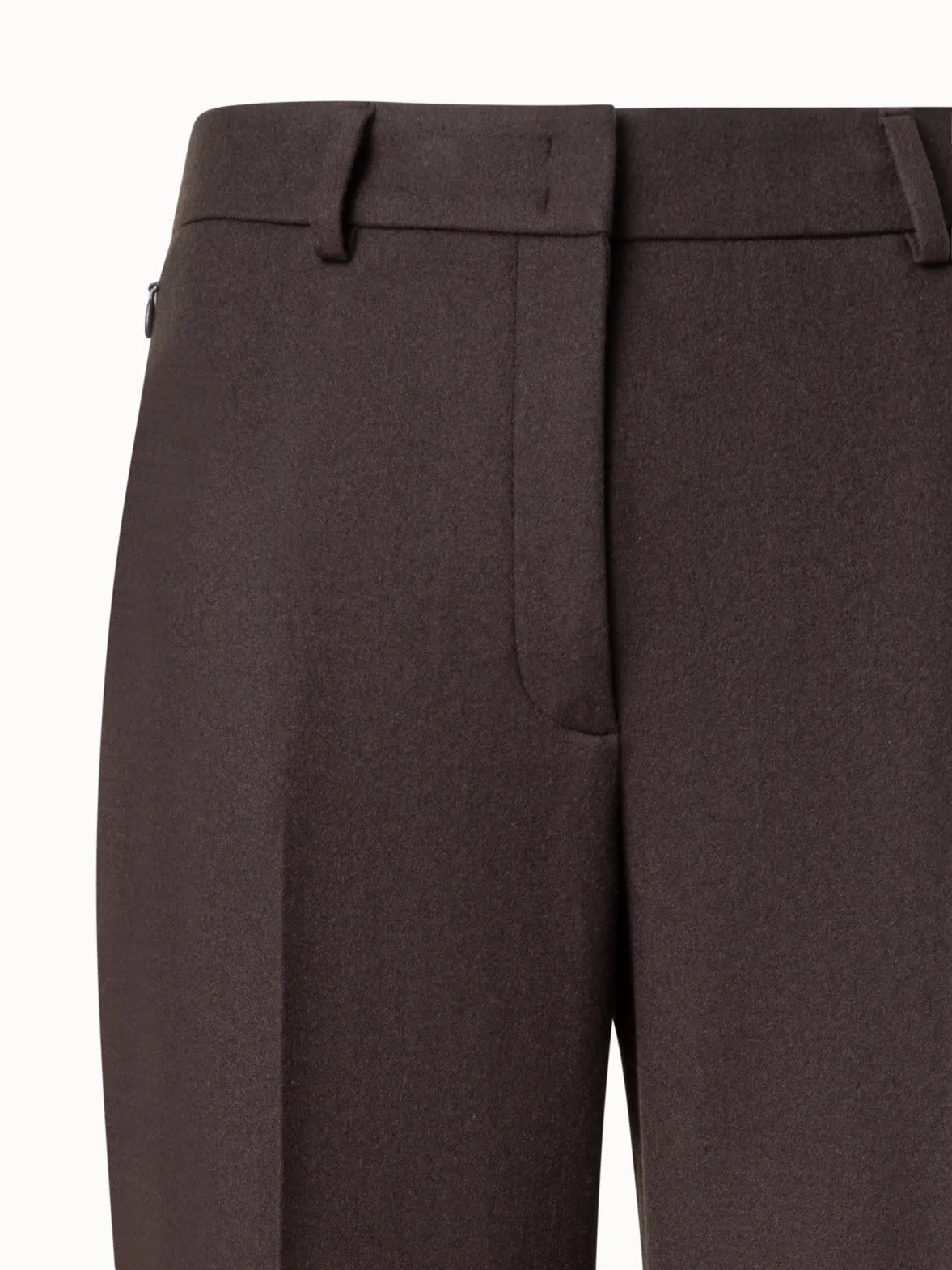 Straight Cashmere Stretch Flannel Pants Akris