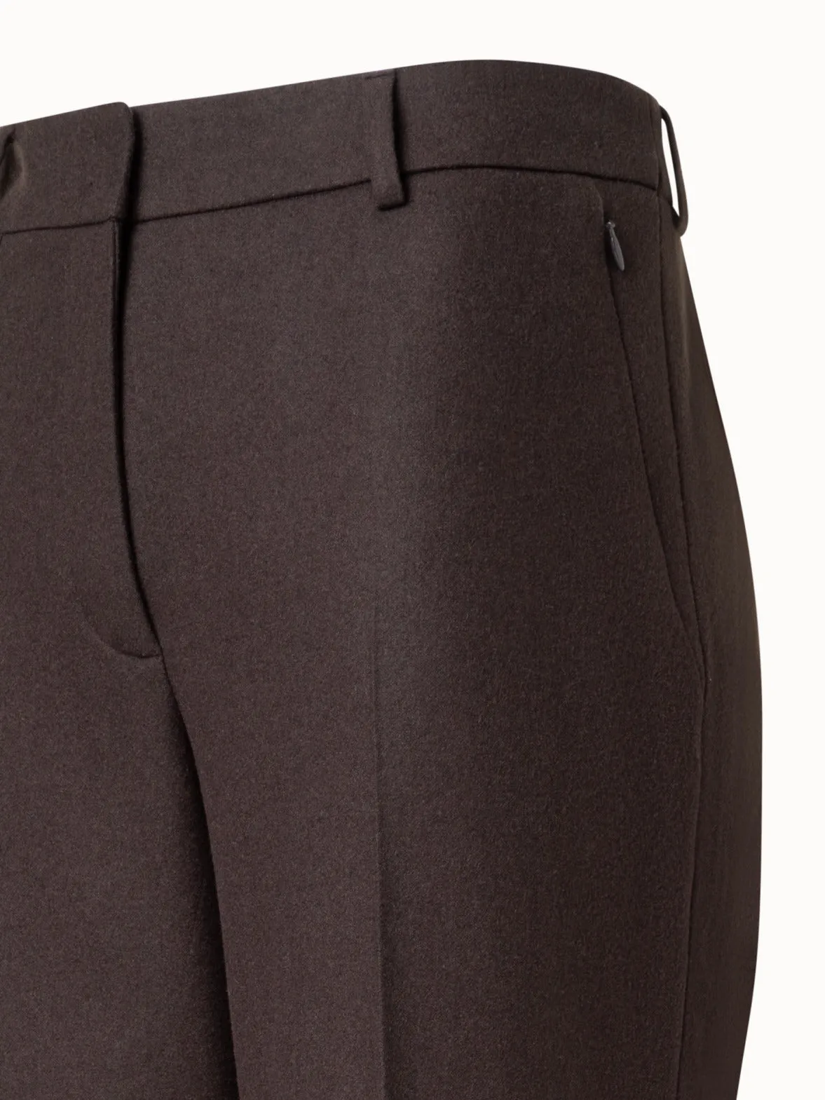 Straight Cashmere Stretch Flannel Pants Akris