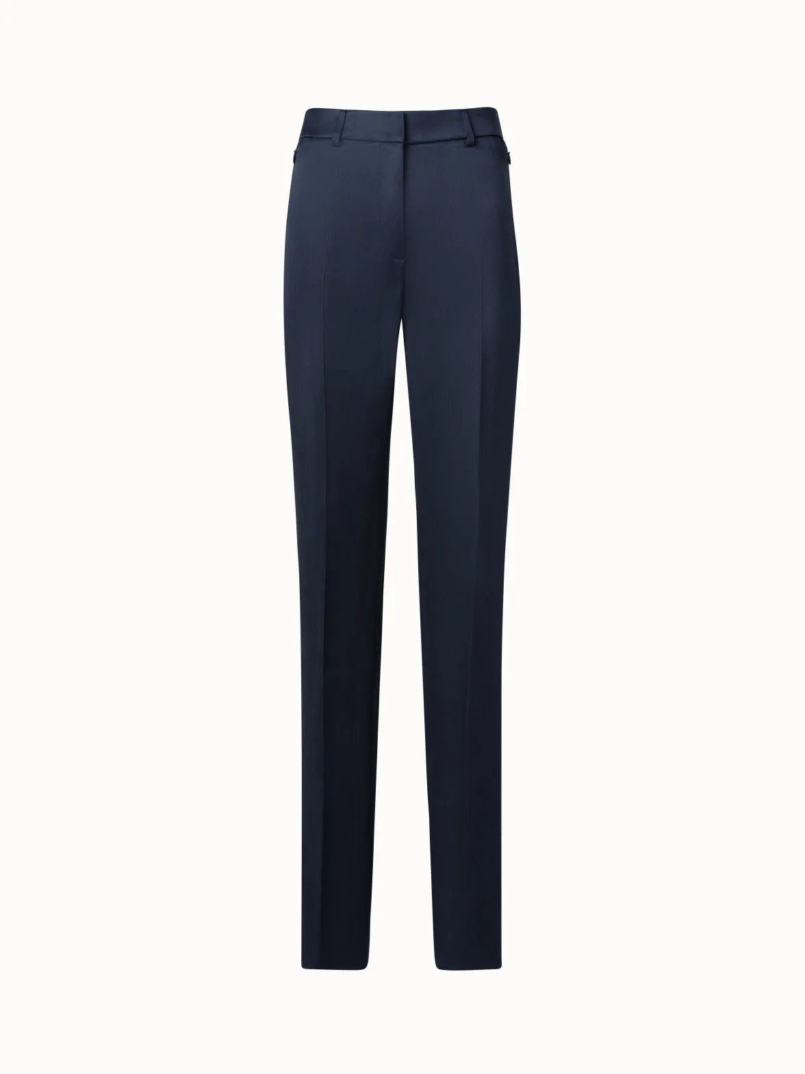 Straight Silk Gabardine Pants Akris