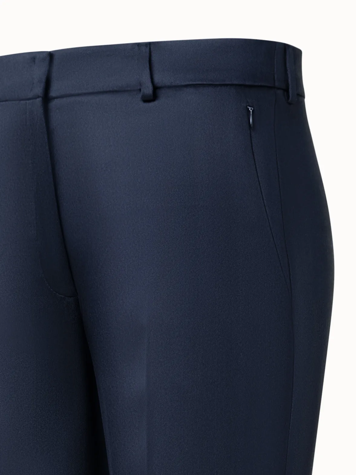 Straight Silk Gabardine Pants Akris