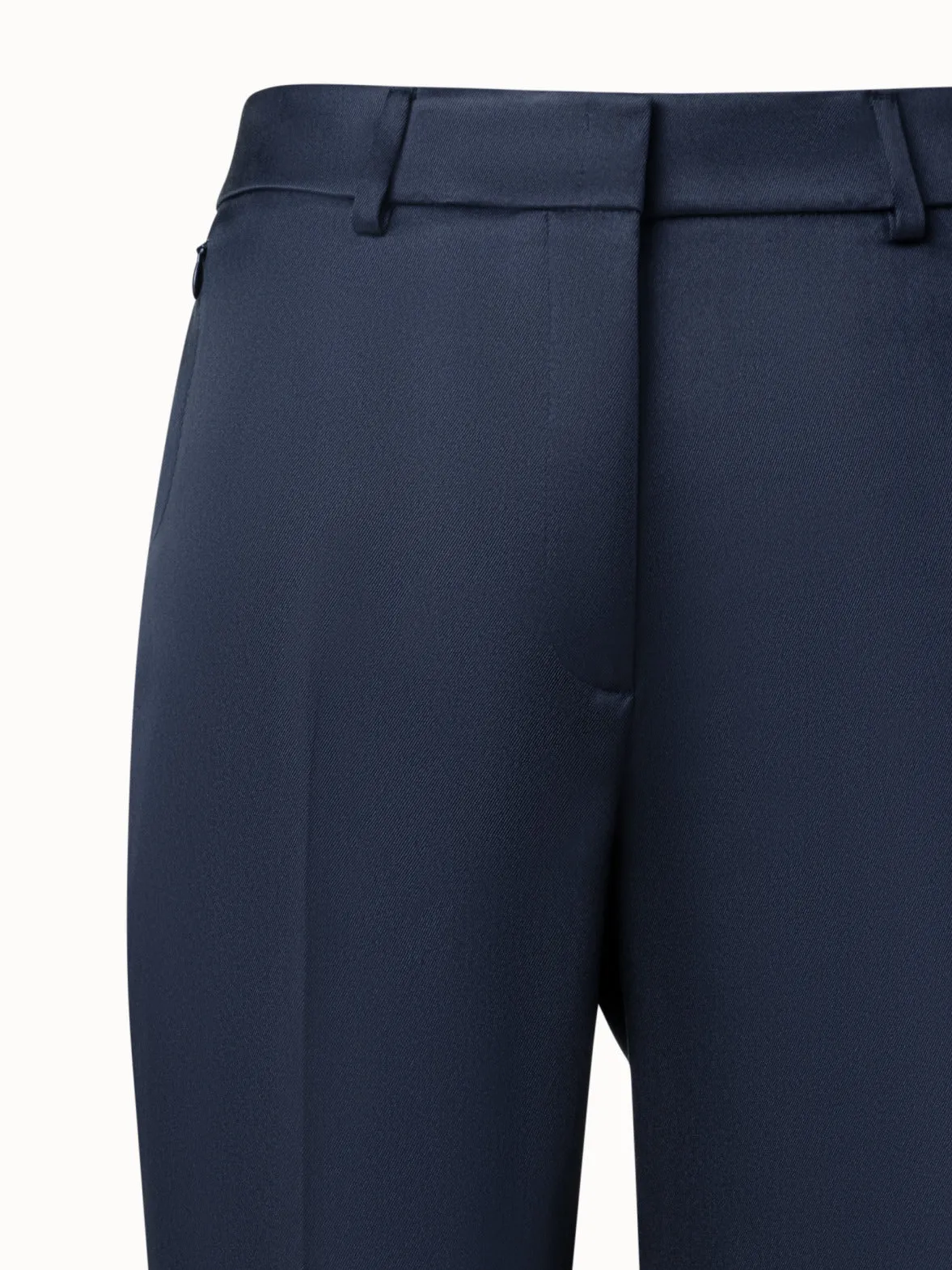 Straight Silk Gabardine Pants Akris