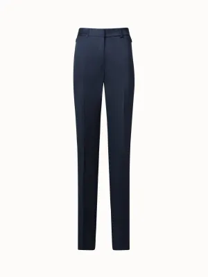 Straight Silk Gabardine Pants Akris